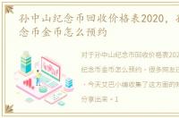 孙中山纪念币回收价格表2020，孙中山纪念币金币怎么预约
