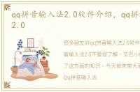 qq拼音输入法2.0软件介绍，qq拼音输入法2.0