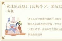 蒙迪欧致胜2.3油耗多少，蒙迪欧致胜2.3油耗