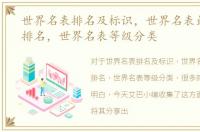 世界名表排名及标识，世界名表最新等级排名，世界名表等级分类