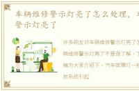 车辆维修警示灯亮了怎么处理，车辆维修警示灯亮了