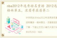 nba2012年选秀排名重排 2012选秀重排，格林第五，浓眉哥屈居第二
