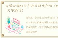 纵横四海ol文字游戏游戏介绍（纵横四海ol文字游戏）