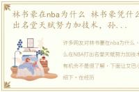 林书豪在nba为什么 林书豪凭什么在NBA打出名堂天赋努力加技术，孙悦本也有机会