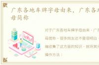 广东各地车牌字母由来，广东各地车牌字母简称