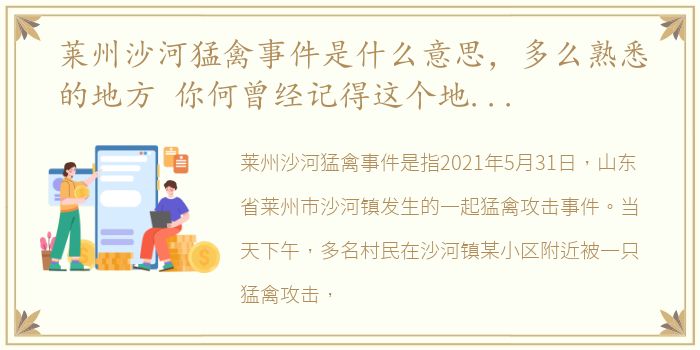 莱州沙河猛禽事件是什么意思，多么熟悉的地方 你何曾经记得这个地方 莱州 沙河 猛禽