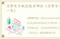 消费电子概念股有哪些（消费电子概念股一览）
