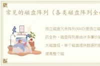 常见的磁盘阵列（各类磁盘阵列全面详解）