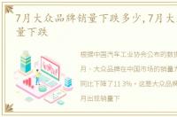 7月大众品牌销量下跌多少,7月大众品牌销量下跌