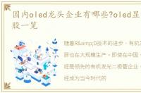 国内oled龙头企业有哪些?oled显示屏概念股一览