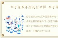 车子保养手册是什么样_车子保养
