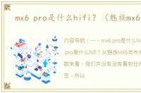 mx6 pro是什么hifi？（魅族mx6参数）