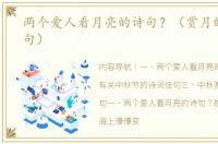 两个爱人看月亮的诗句？（赏月的诗词佳句）