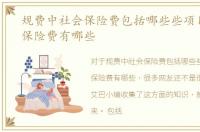 规费中社会保险费包括哪些些项目，社会保险费有哪些