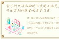 鞋子的尺码和脚的长度的正比是多少，鞋子的尺码和脚的长度的正比