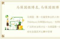 马保国微博名,马保国微博