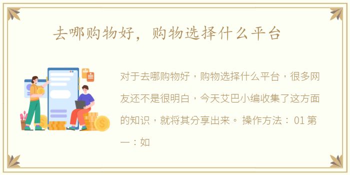 去哪购物好，购物选择什么平台