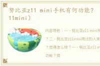 努比亚z11 mini手机有何功能？（努比亚z11mini）