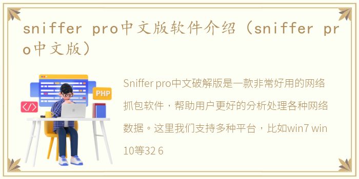 sniffer pro中文版软件介绍（sniffer pro中文版）