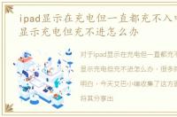 ipad显示在充电但一直都充不入电，iPad显示充电但充不进怎么办