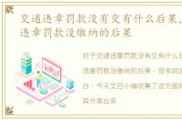 交通违章罚款没有交有什么后果，告诉你违章罚款没缴纳的后果