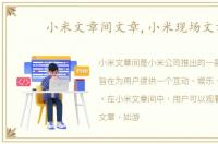 小米文章间文章,小米现场文章