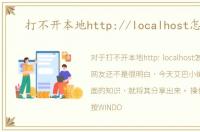 打不开本地http://localhost怎么办