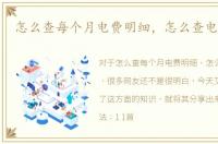 怎么查每个月电费明细，怎么查电费明细