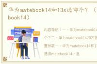 华为matebook14和13s选哪个？（华为matebook14）