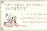 电信卡怎么查询流量使用情况，如何查询电信流量使用情况