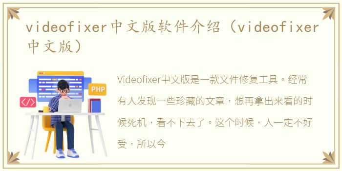 videofixer中文版软件介绍（videofixer中文版）