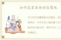 如何设置桌面动态壁纸