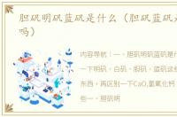 胆矾明矾蓝矾是什么（胆矾蓝矾是一回事吗）