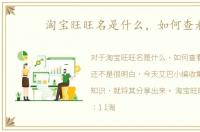淘宝旺旺名是什么，如何查看