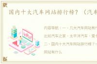 国内十大汽车网站排行榜？（汽车网站）