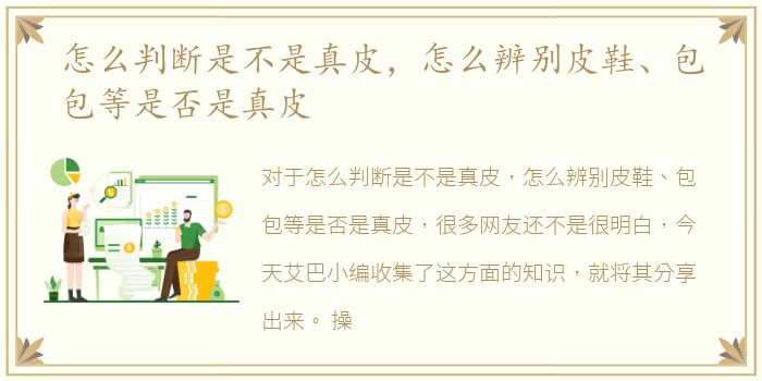 怎么判断是不是真皮，怎么辨别皮鞋、包包等是否是真皮