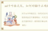 sd卡咋格式化，如何对SD卡正确格式化