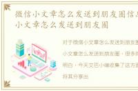 微信小文章怎么发送到朋友圈信息，微信小文章怎么发送到朋友圈
