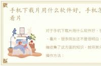 手机下载片用什么软件好，手机怎么下片、看片