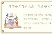借条格式范本大全，借条格式范本