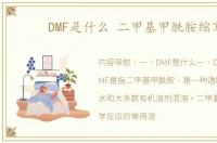 DMF是什么 二甲基甲酰胺缩写