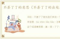 不甚了了的意思（不甚了了的出处及造句）