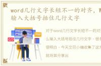word几行文字长短不一的对齐，Word怎么输入大括号括住几行文字