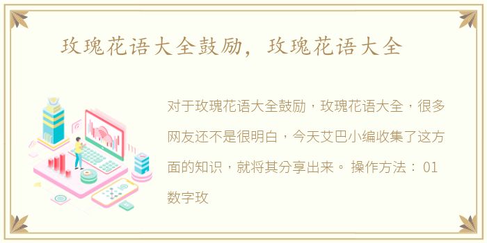 玫瑰花语大全鼓励，玫瑰花语大全