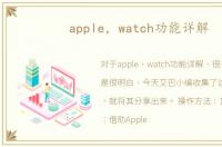 apple，watch功能详解