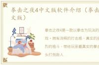 拳击之夜4中文版软件介绍（拳击之夜4中文版）