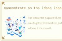concentrate on the ideas ideacenter