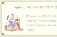 apple，store充值卡怎么用