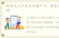 新生儿入户怎么办理户口，新生儿落户流程