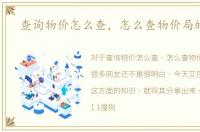 查询物价怎么查，怎么查物价局的定价